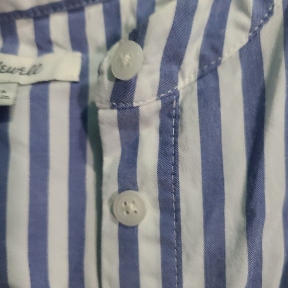 Madewell Whitney blue Striped Ruffle Blouse XXS - Picture 6 of 7